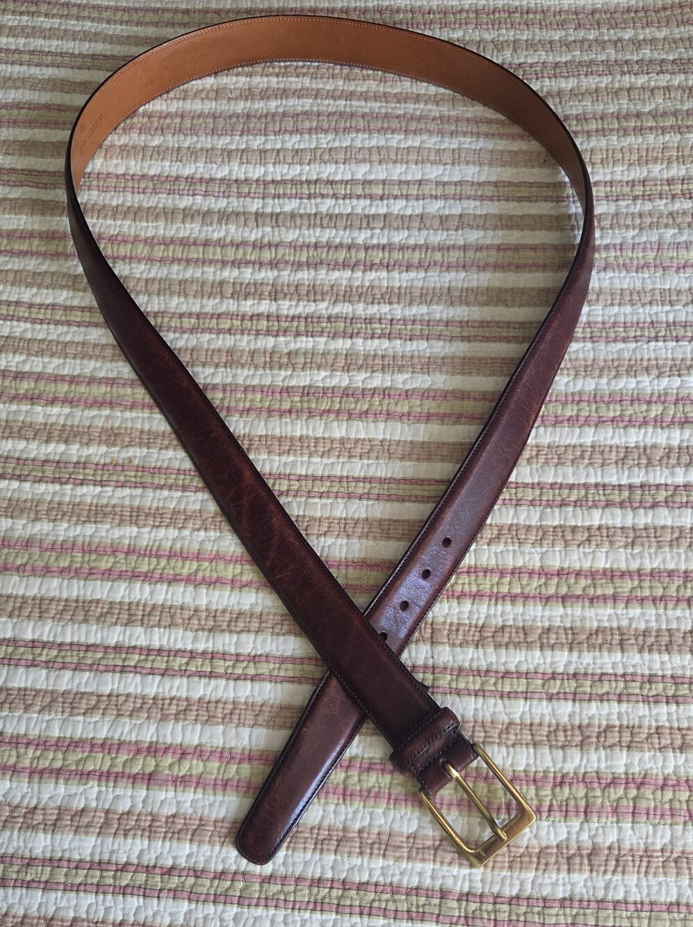Trafalgar Classic Men's Brown Leather Belt with Brass Buckle Size 44